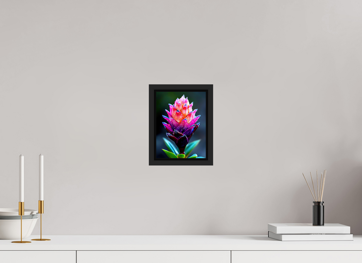 6 x 8″, Fine Art Print on Aluminum Dibond with Boarder Tropical Pinecone Flower