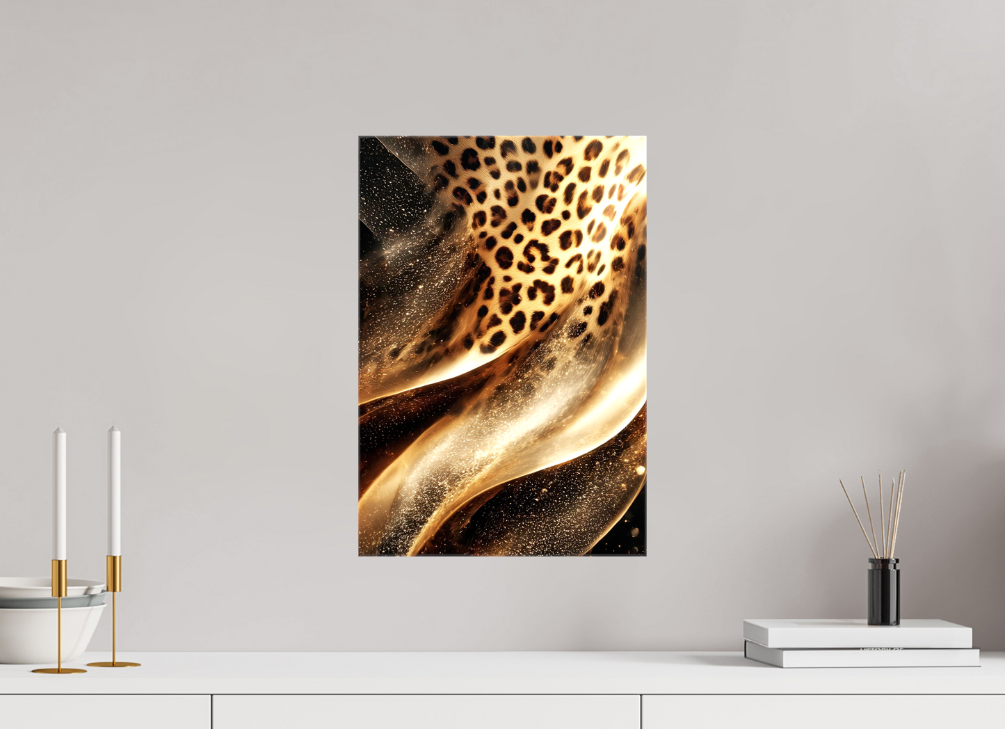 12 x 17.7″, Glossy Canvas Leopard Swirl