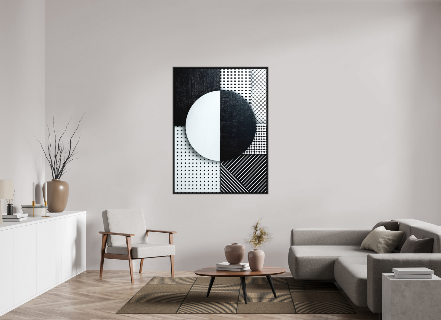 43 x 57.9″, Photo Print on Aluminum Backing with boarder Black & White 3