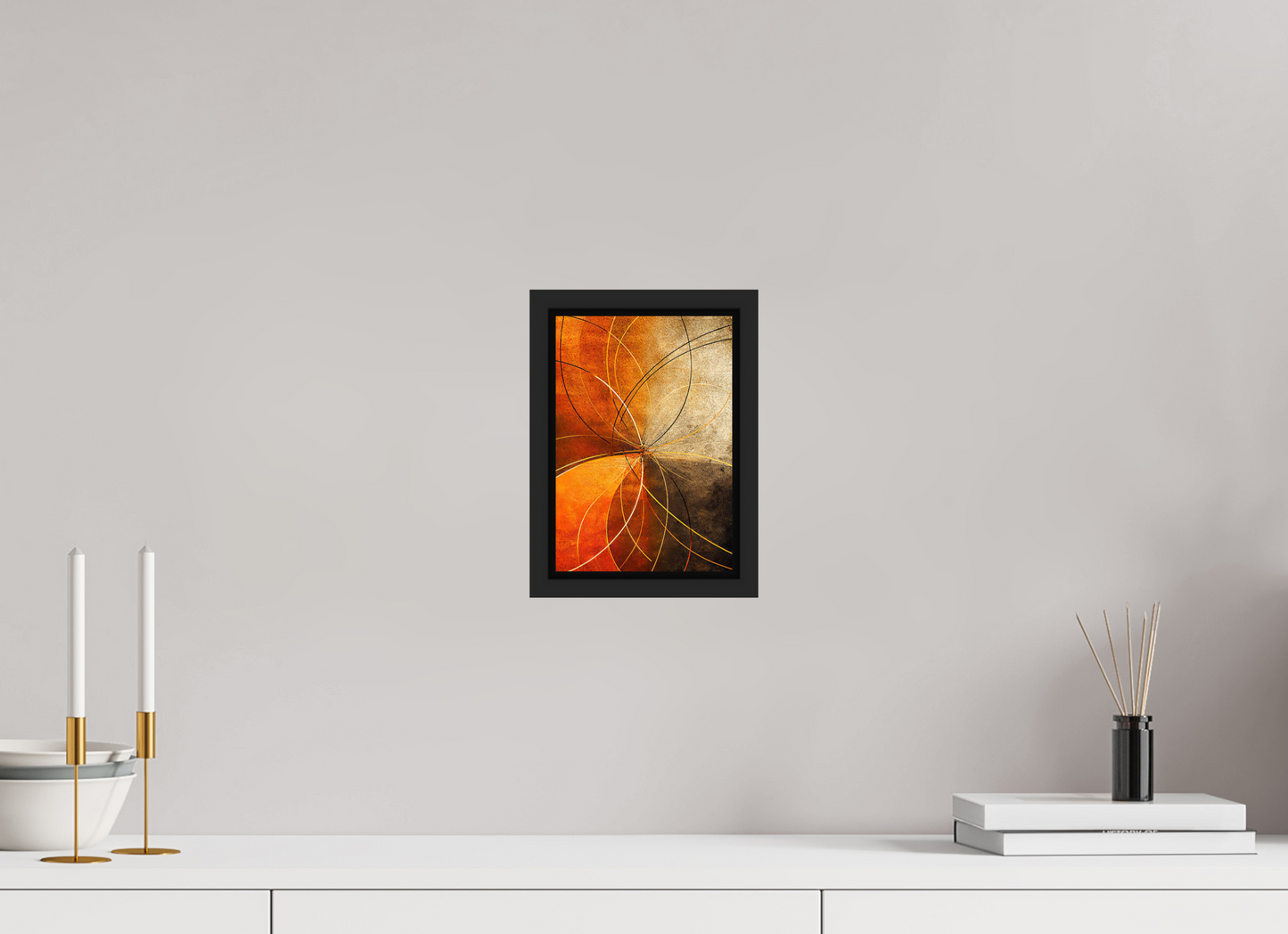 6 x 8.7″, Fine Art Print on Aluminum Dibond with Boarder Abstract Rust Circles