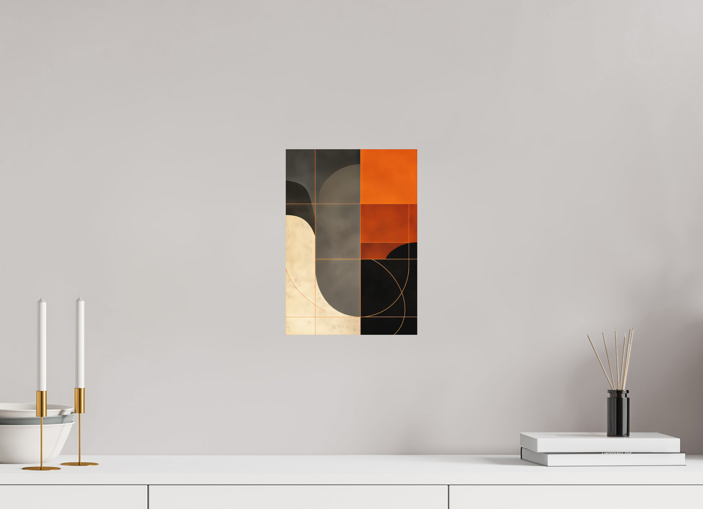 ISO A4 (21 x 29,7 cm), Photo Print on Aluminum Backing Abstract Squares