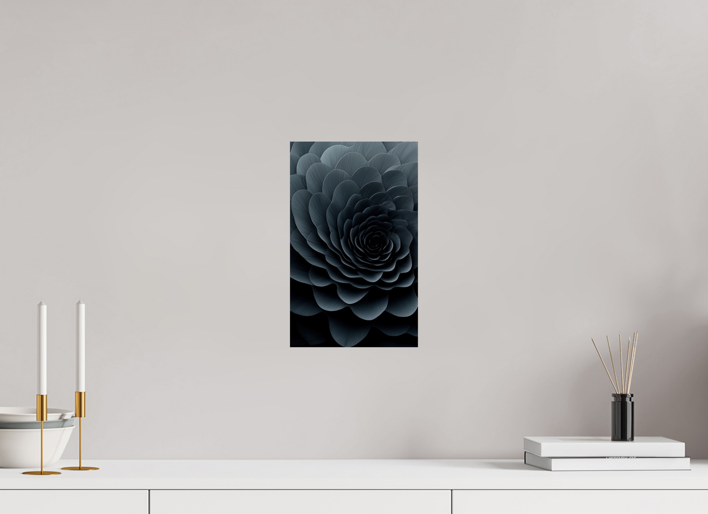 8 x 12.8″, Fine Art Print On Aluminum Dibond Dark Flower
