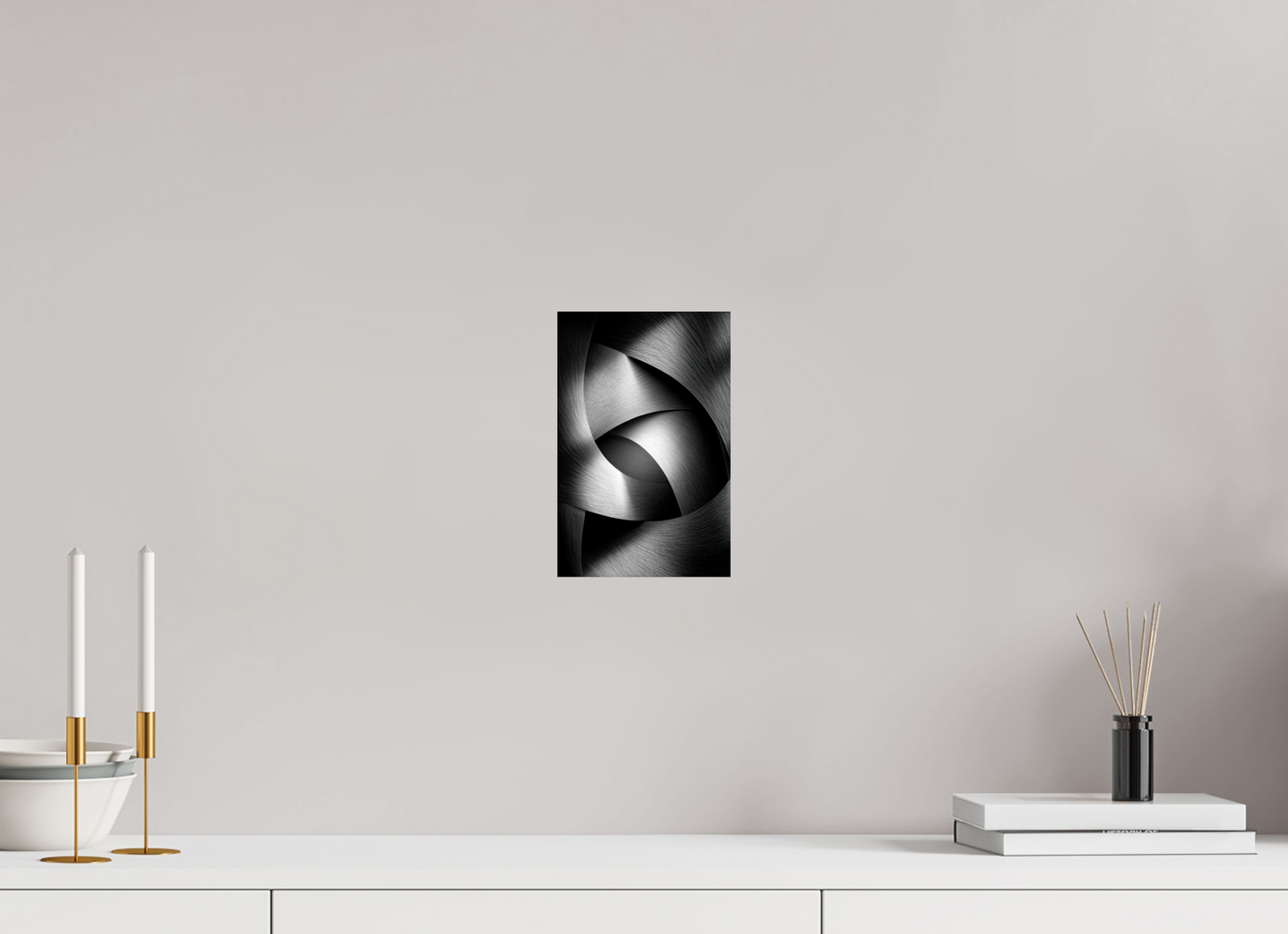 6 x 9.2″, Fine Art Print On Aluminum Dibond Abstract B&W 4