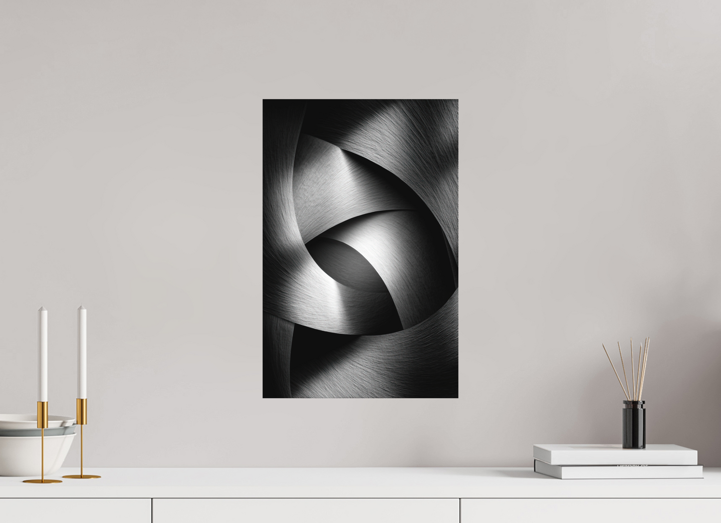 12 x 18.3″, Photo Print on Aluminum Backing Abstract B&W 4
