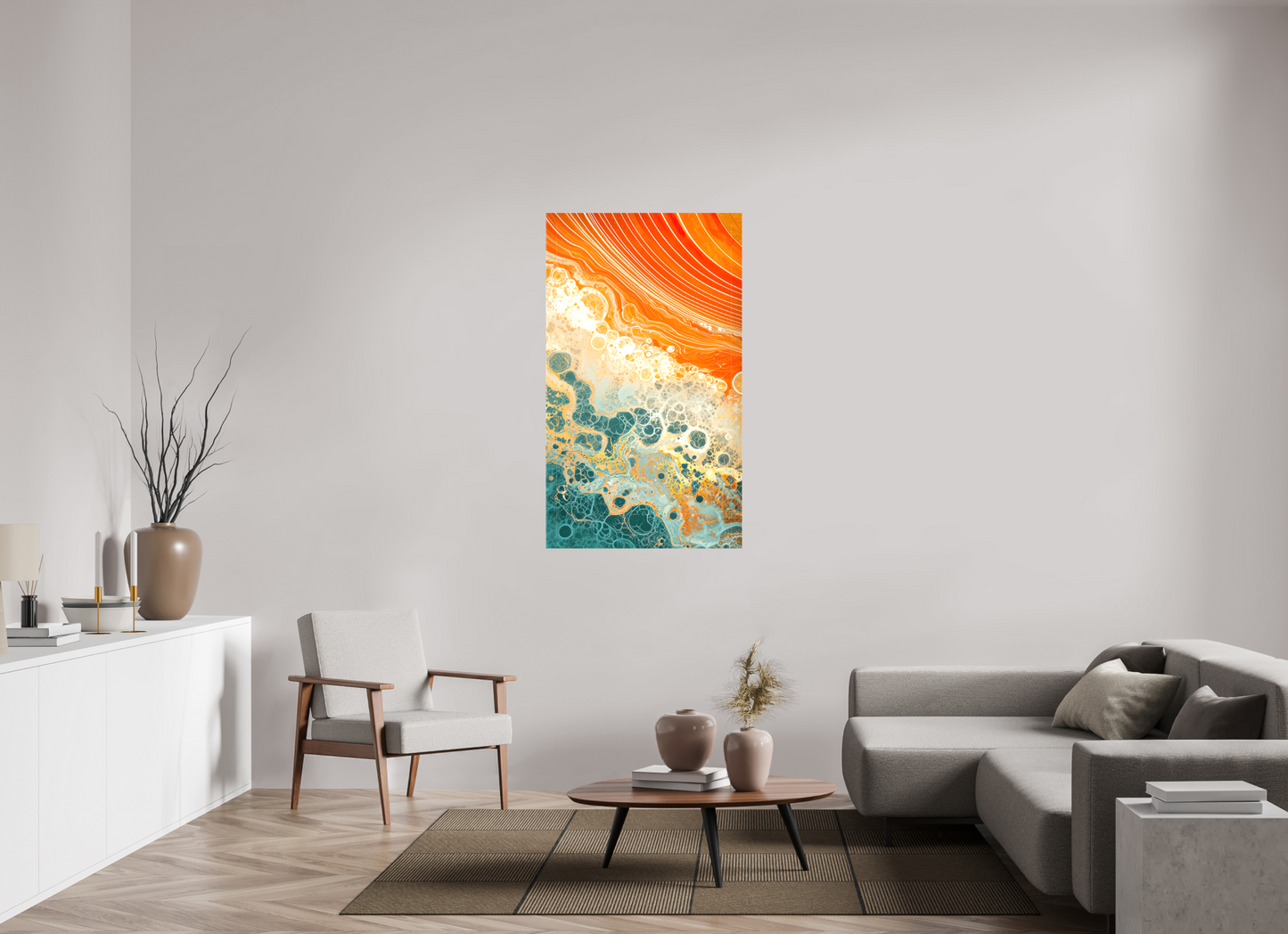 31 x 53.3″, Glossy Canvas Abstract Desert Beach