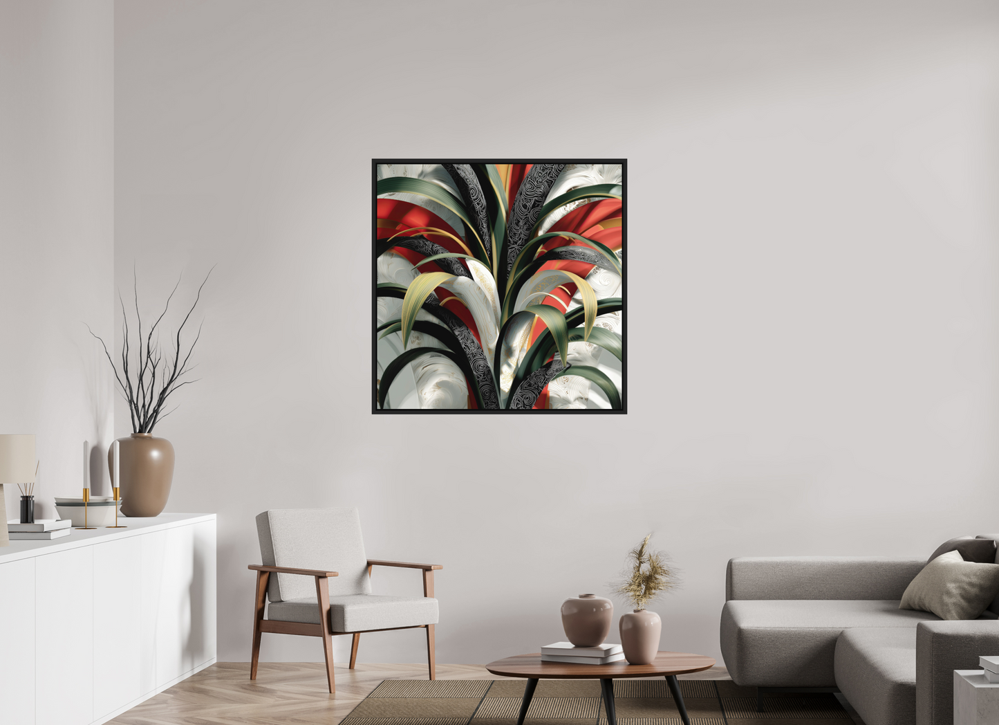 40 x 40″, Photo Print on Aluminum Backing with boarder House Plant
