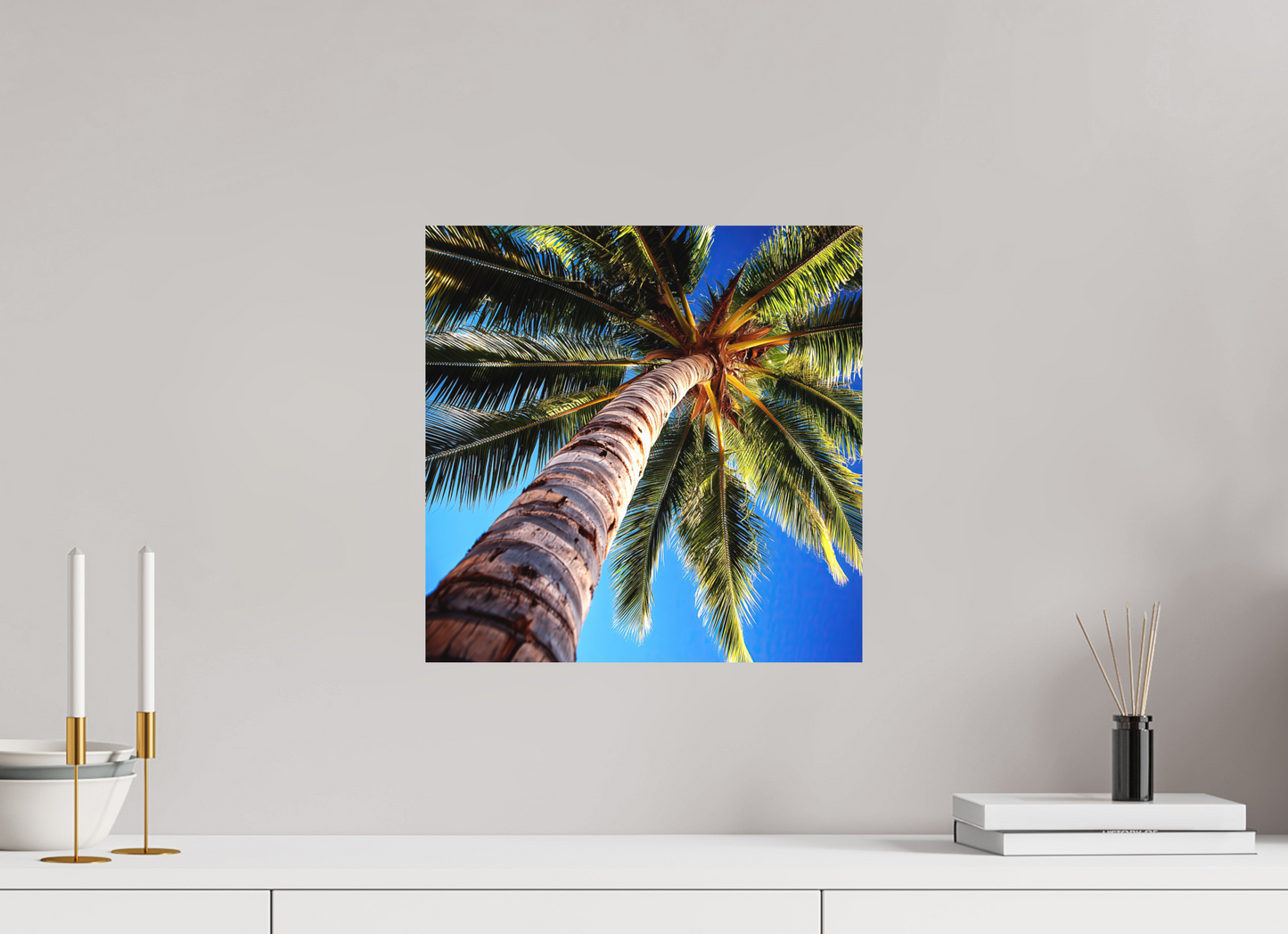 15 x 15″, Photo Print on Aluminum Backing Palm Tree