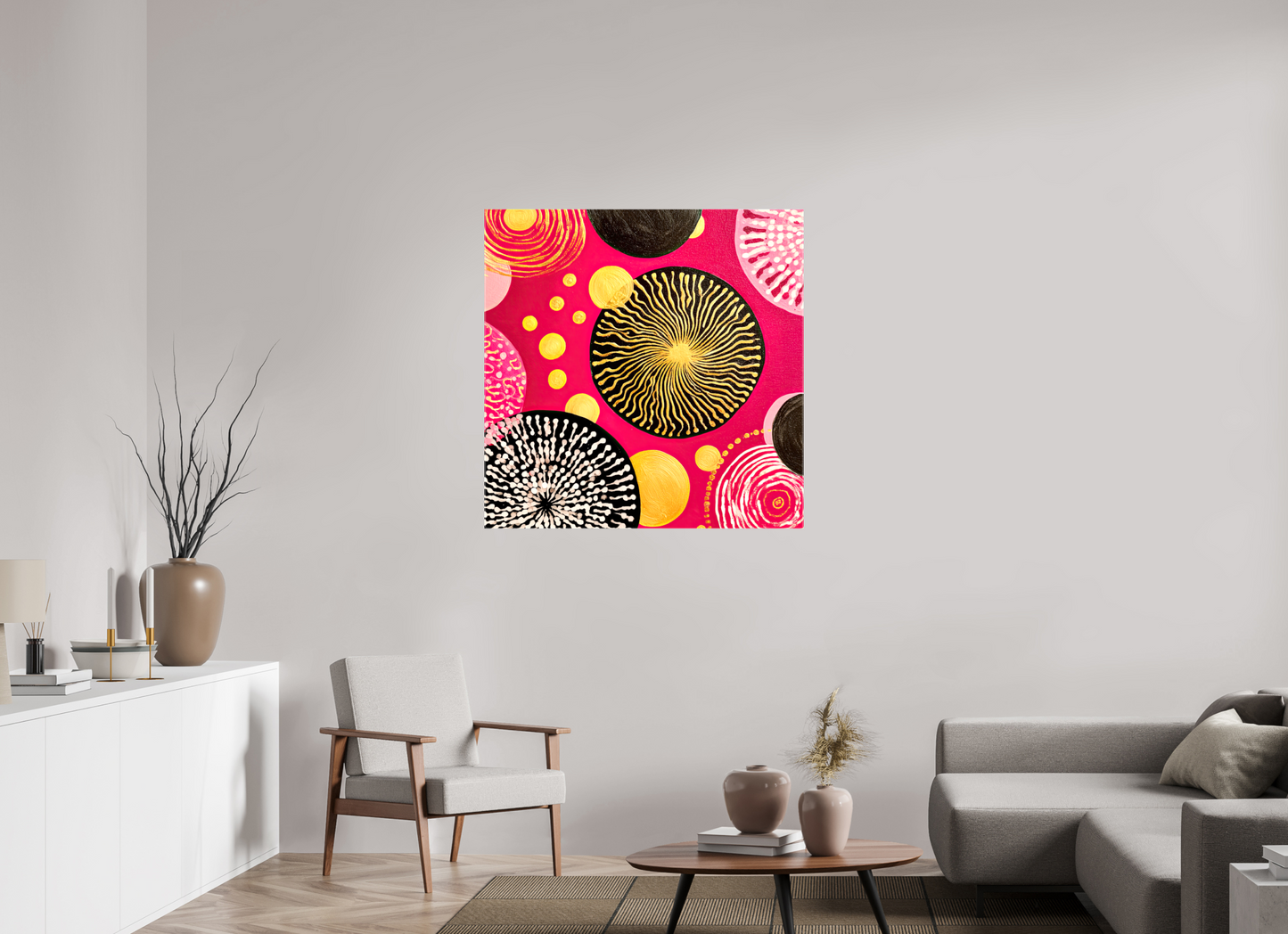 40 x 40″, Glossy Canvas Spores