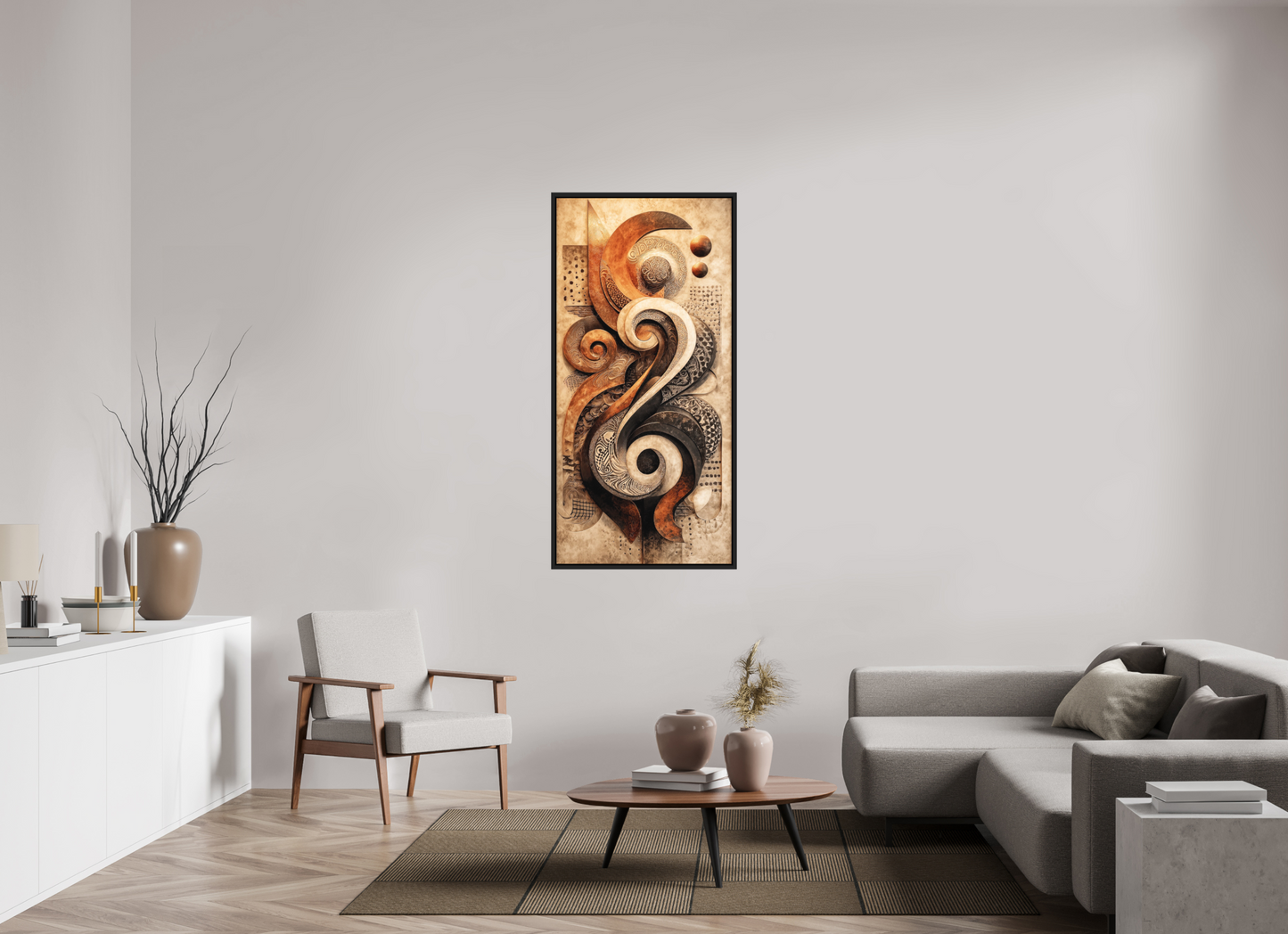 28 x 58.6″, Photo Print on Aluminum Backing with boarder Abstract Shapes 2