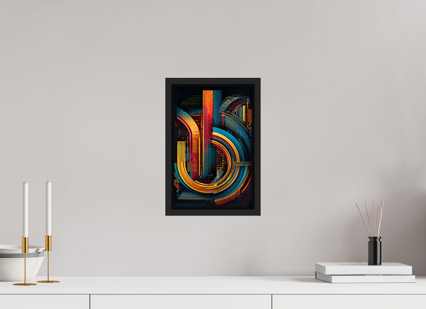 8 x 12.3″, Fine Art Print on Aluminum Dibond with Boarder Abstract Jazz