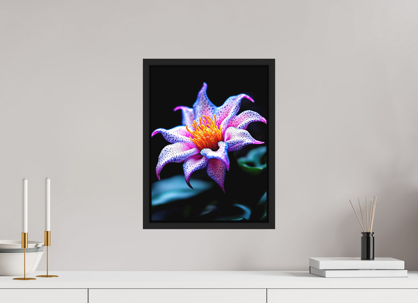 12 x 16″, Photo Print on Aluminum Backing with boarder Cotton Candy Flower