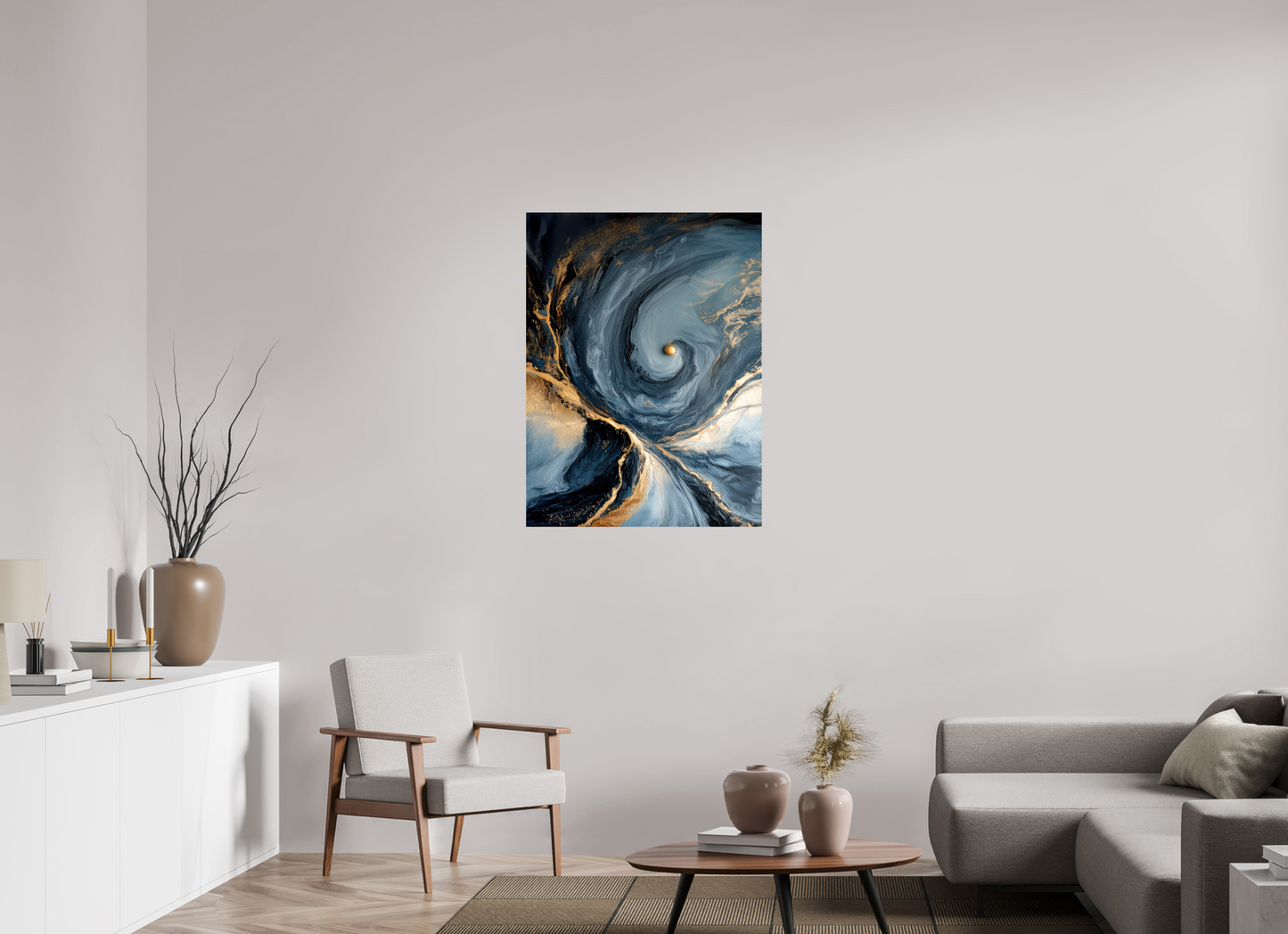 30 x 40″, Fine Art Print On Aluminum Dibond Abstract Ocean Gold