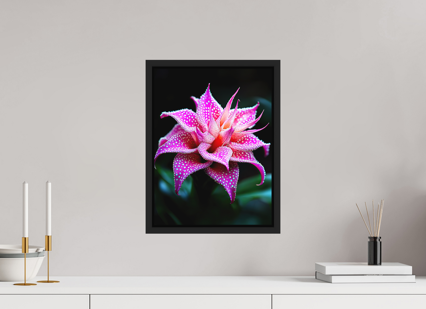 12 x 16″, Photo Print on Aluminum Backing with boarder Pink Mushroom Flower