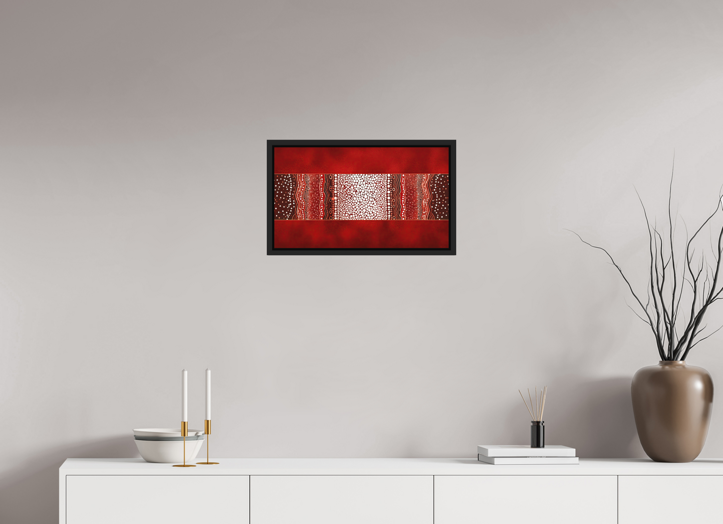 20.8 x 12″, Photo Print on Aluminum Backing with boarder Red Layers 1