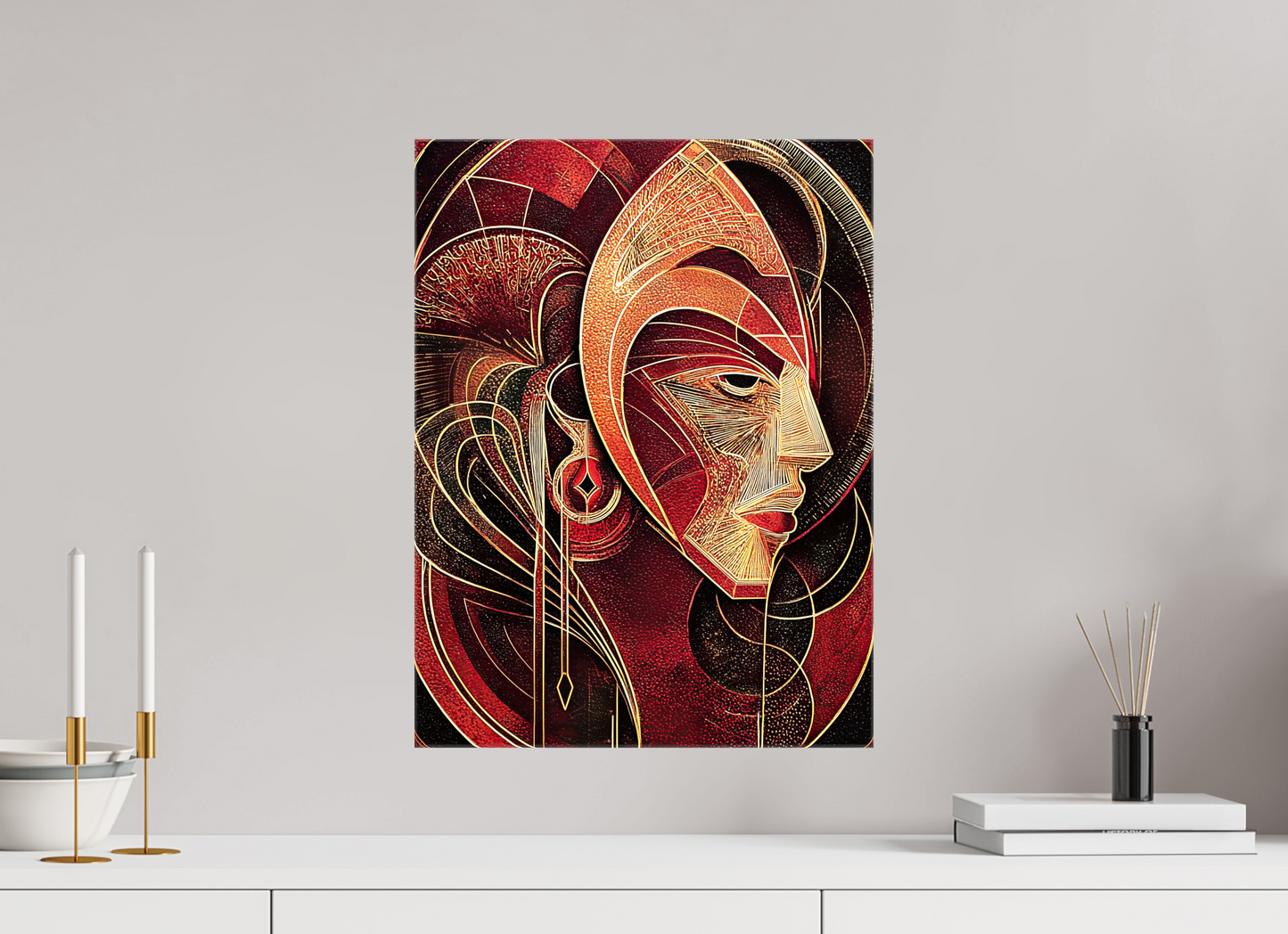 15 x 20″, Glossy Canvas Art Deco Face
