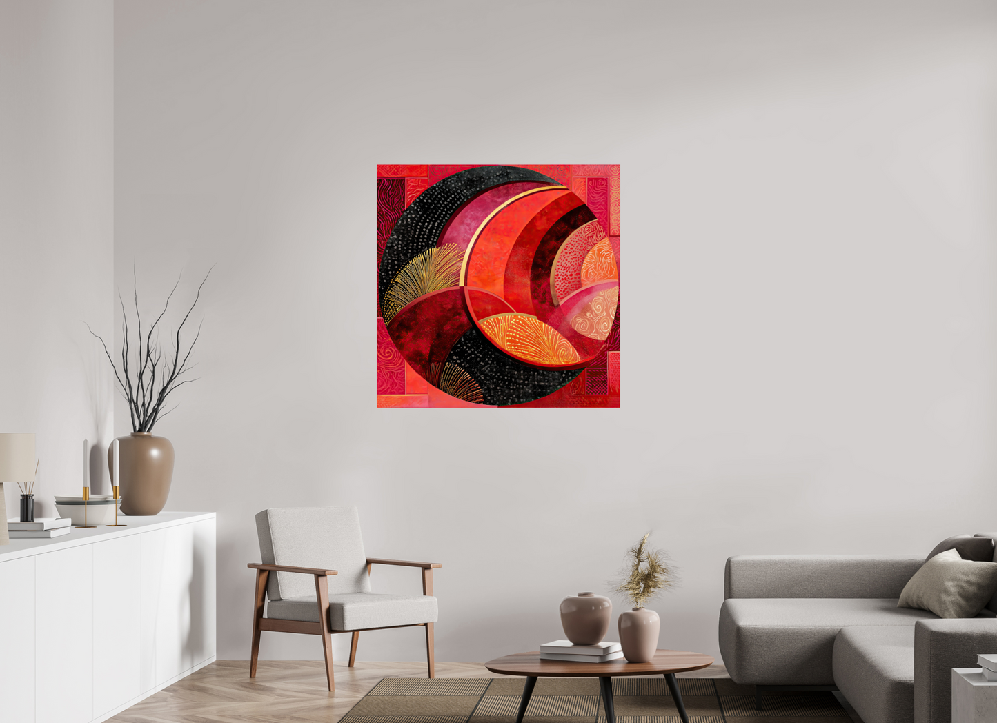 40 x 40″, Fine Art Print On Aluminum Dibond Art Deco Circle