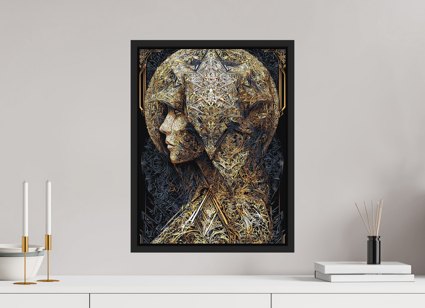15 x 20″, Photo Print on Aluminum Backing with boarder Art Deco Woman