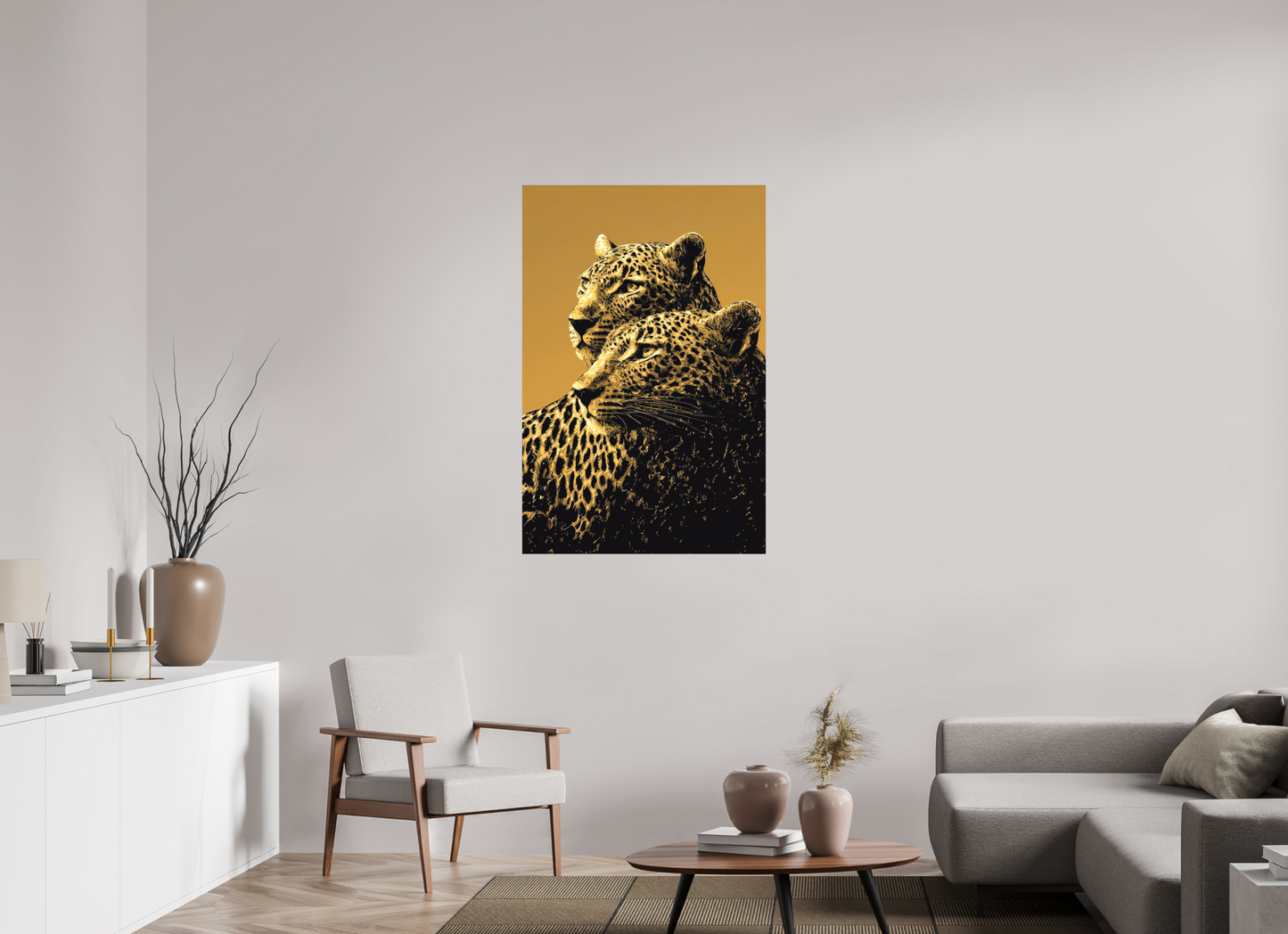 31 x 46.9″, Photo Print on Aluminum Backing Desert Cheetahs