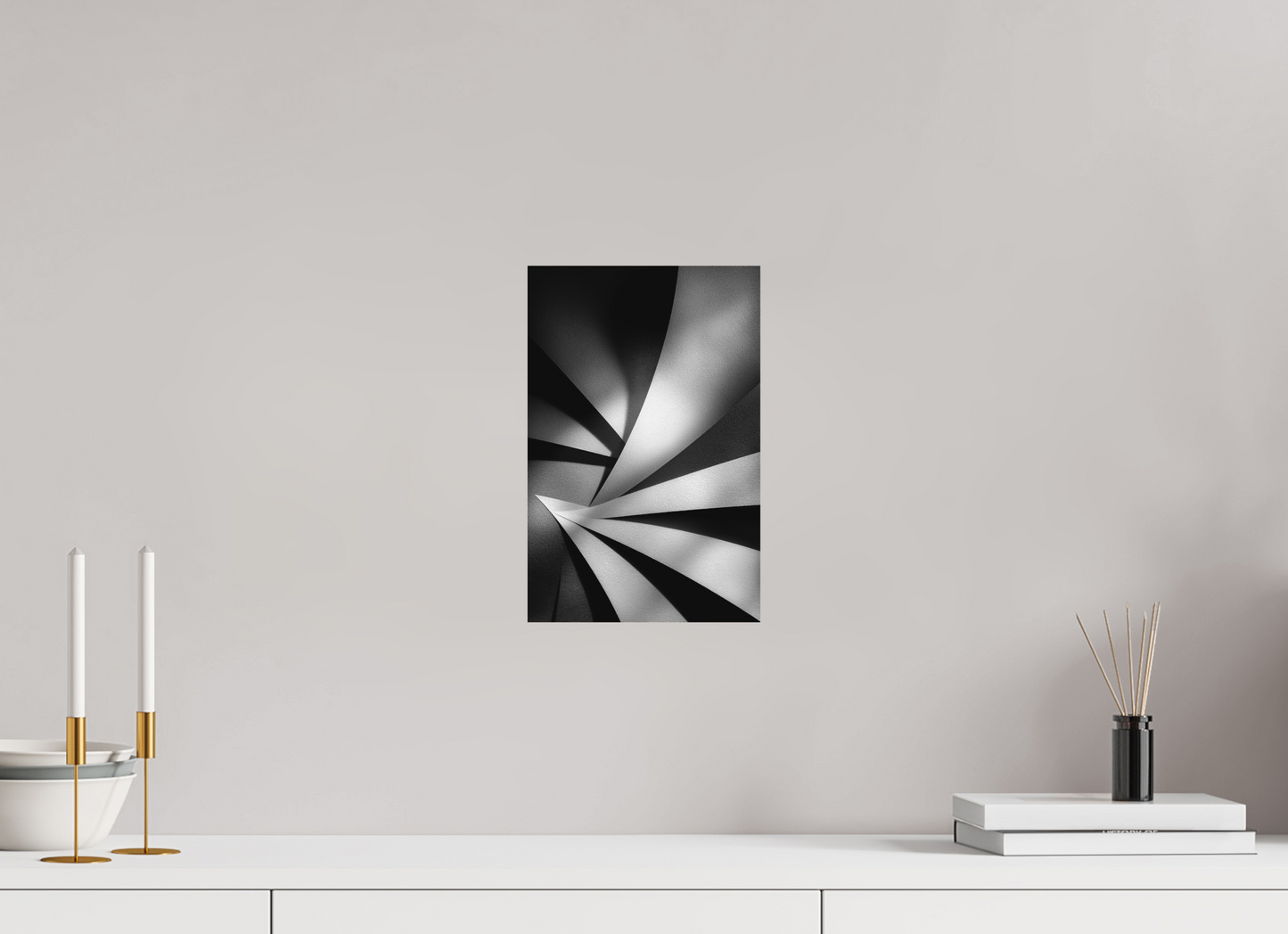 8 x 12.2″, Photo Print on Aluminum Backing Abstract B&W 2