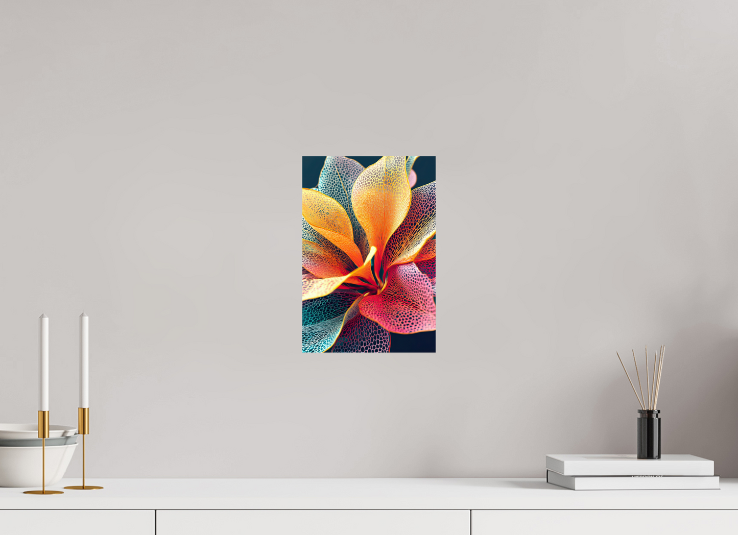 8 x 11.8″, Fine Art Print On Aluminum Dibond Colorful Flower