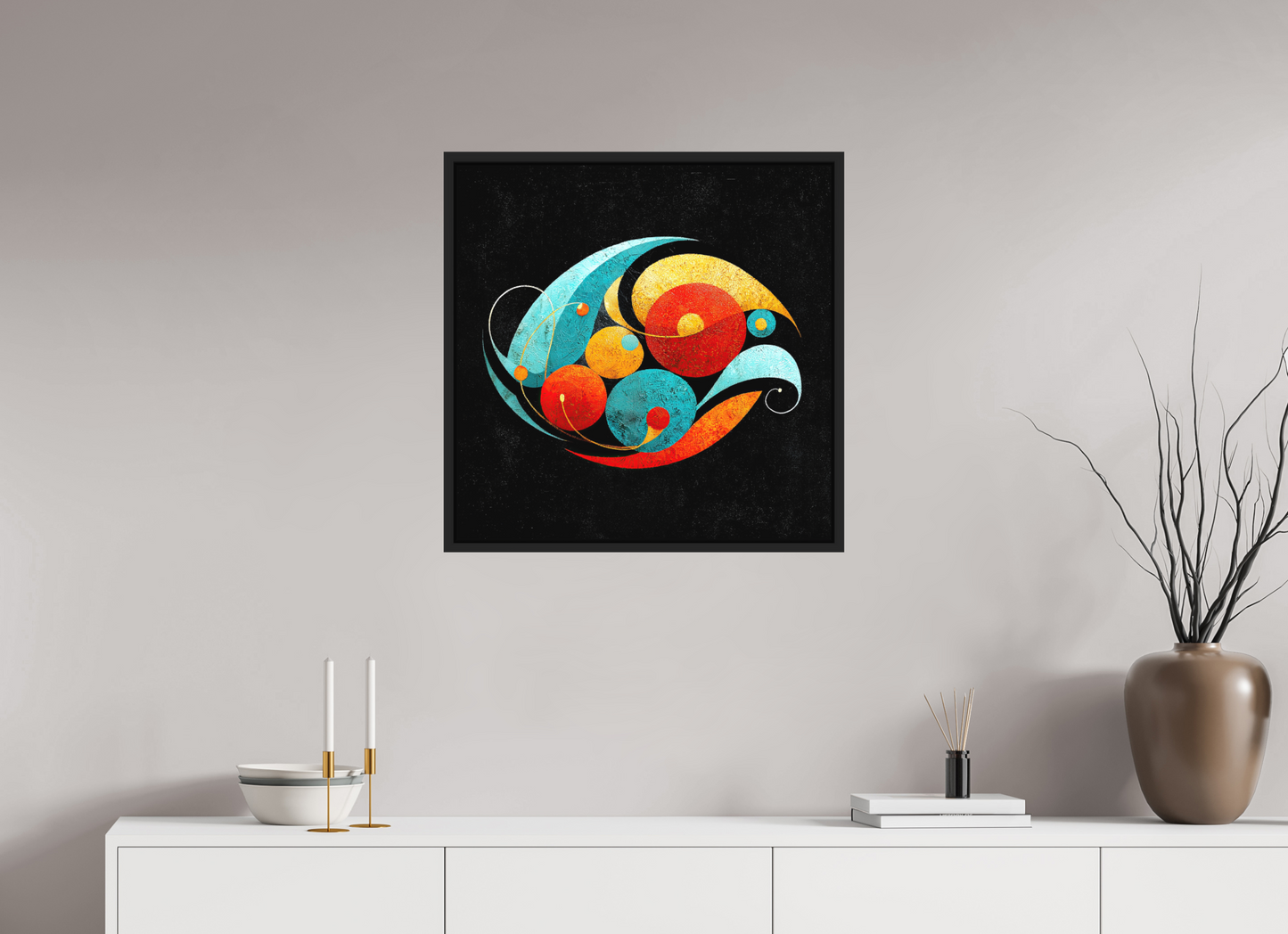 25 x 25″, Photo Print on Aluminum Backing with boarder Abstract Olives