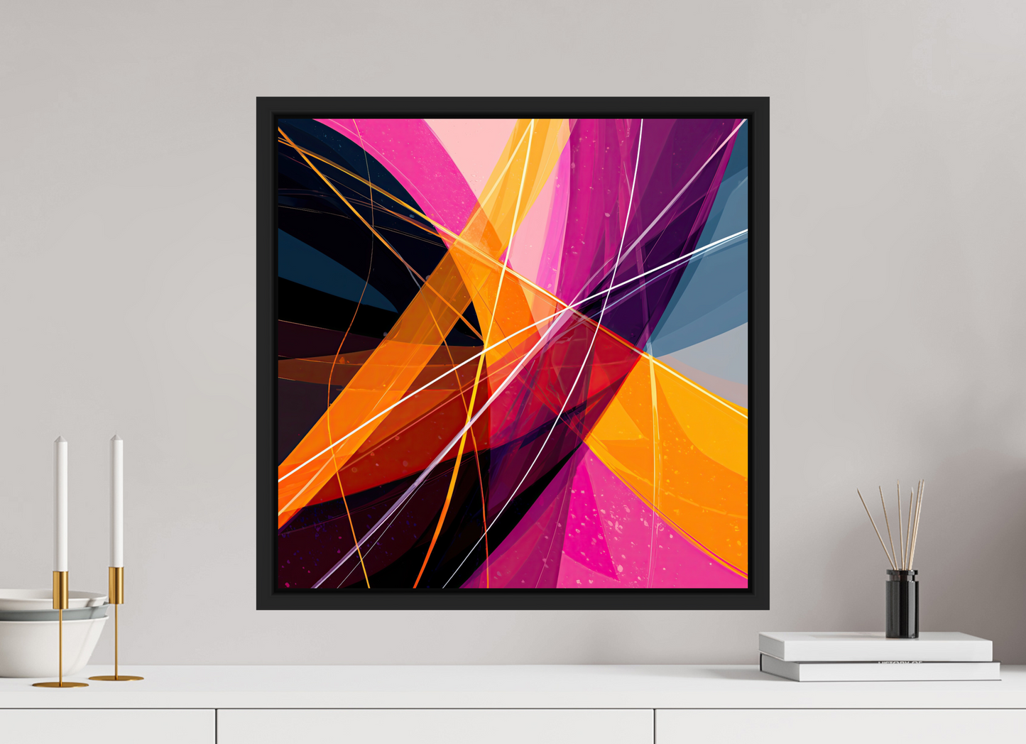 20 x 20″, Fine Art Print on Aluminum Dibond with Boarder Abstract Candy
