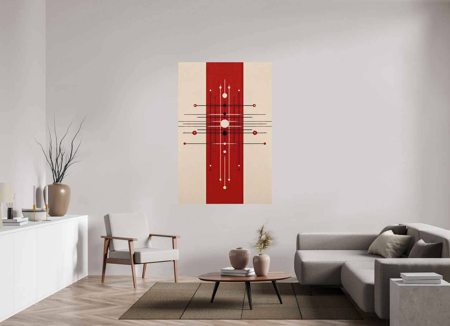 43 x 65.2″, Photo Print on Aluminum Backing Red Line