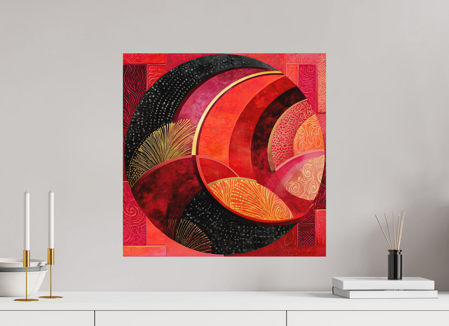 20 x 20″, Photo Print on Aluminum Backing Art Deco Circle
