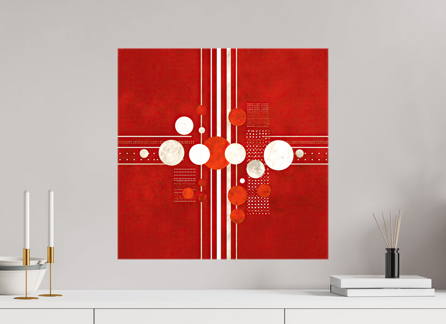 20 x 20″, Glossy Canvas White Line 2