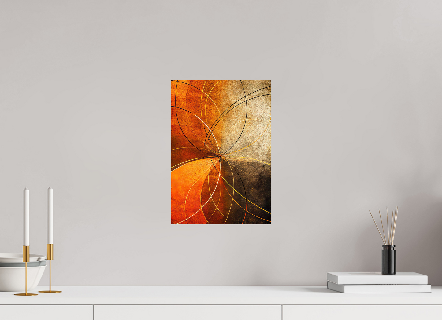 10 x 14.4″, Fine Art Print On Aluminum Dibond Abstract Rust Circles