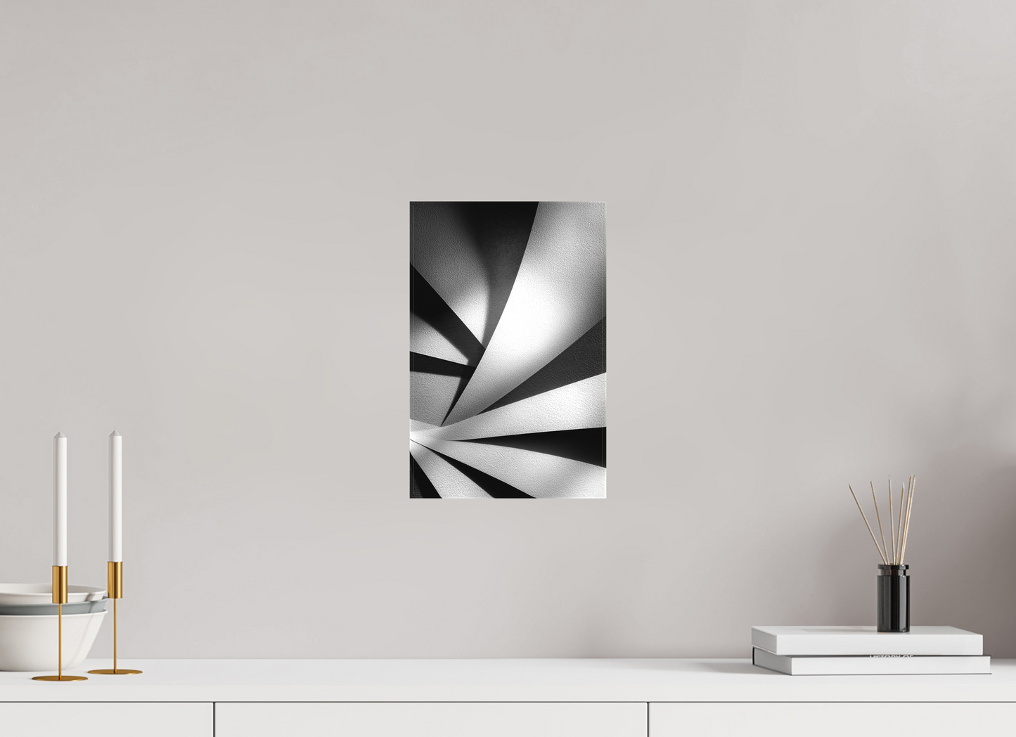 8 x 12.2″, Textile on Canvas Abstract B&W 2