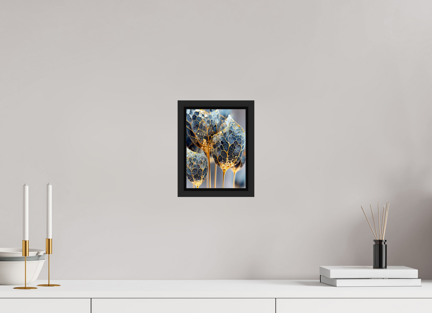6 x 8″, Fine Art Print on Aluminum Dibond with Boarder Luxury Glass Flowers