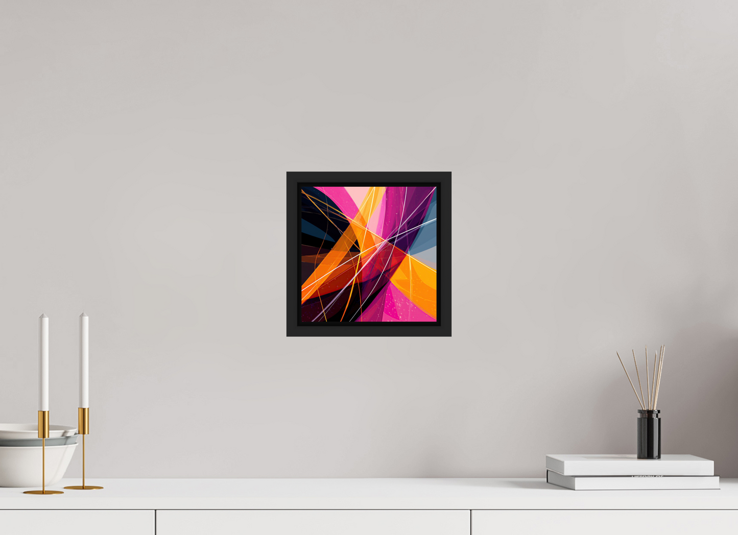 8 x 8″, Fine Art Print on Aluminum Dibond with Boarder Abstract Candy