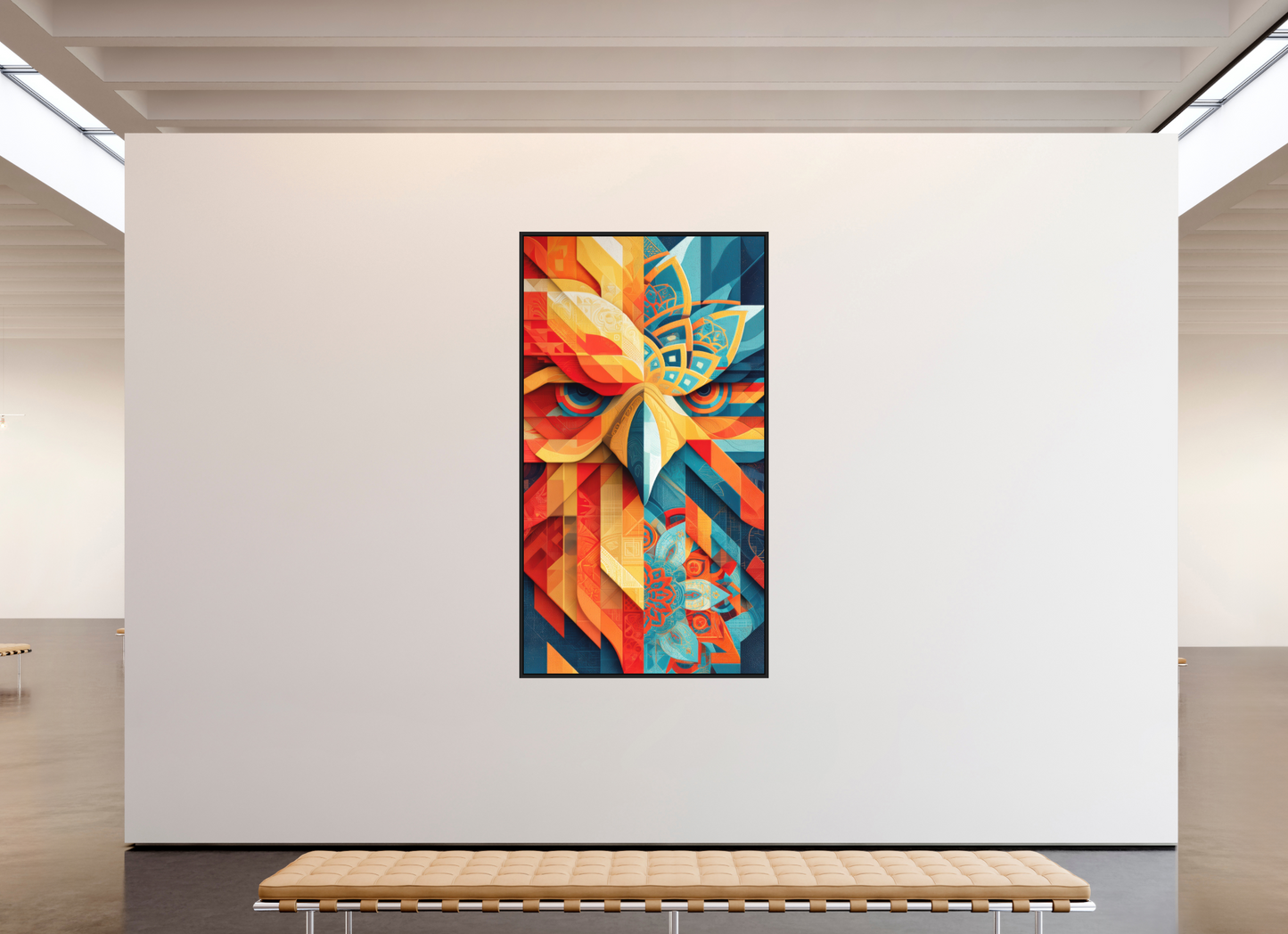 47 x 85.5″, Photo Print on Aluminum Backing with boarder Abstract Warm & Cold Eagle