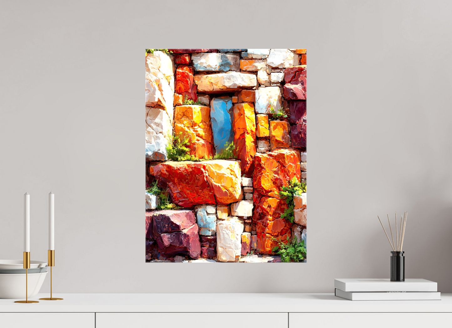15 x 20″, Glossy Canvas Desert Rocks