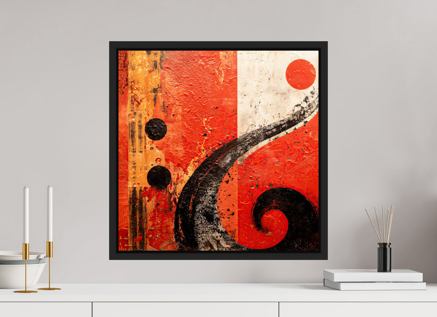20 x 20″, Fine Art Print on Aluminum Dibond with Boarder Abstract Musical Note