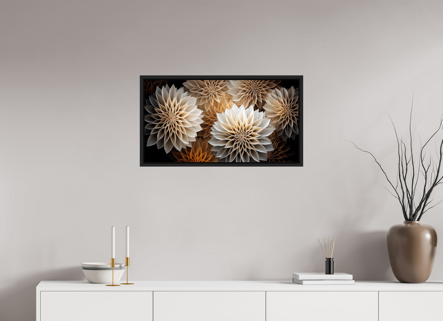 30 x 16″, Fine Art Print on Aluminum Dibond with Boarder Pollen Flowers