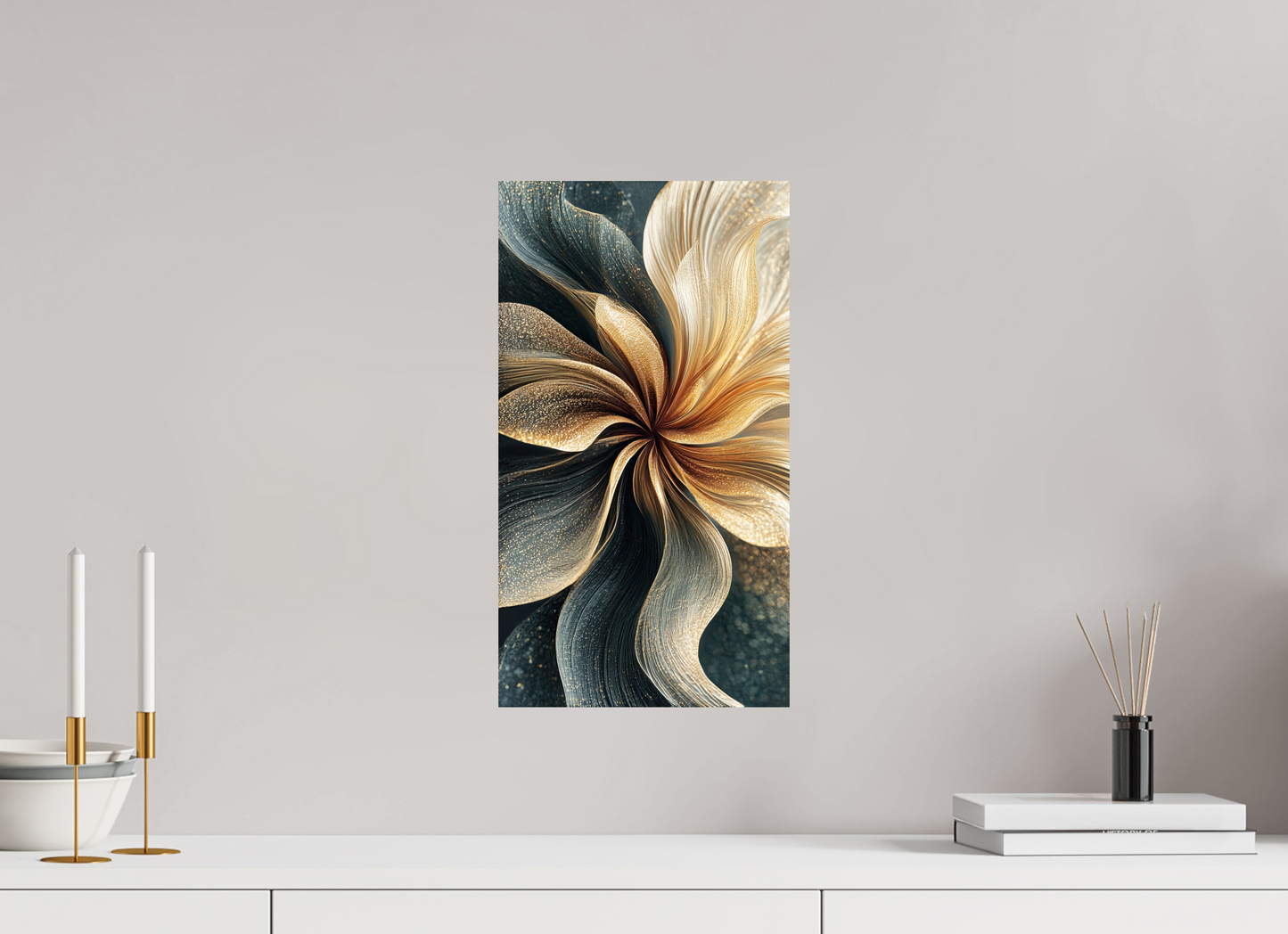 10 x 18.1″, Fine Art Print On Aluminum Dibond Abstract Flower Swirl