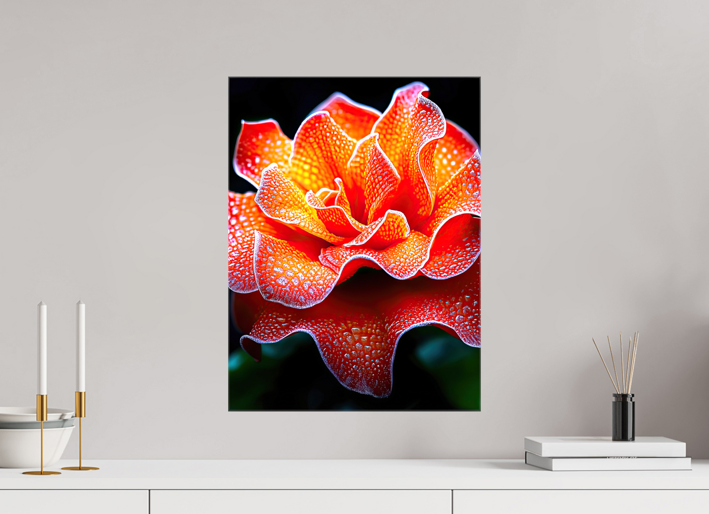 15 x 20″, Glossy Canvas Orange Flower