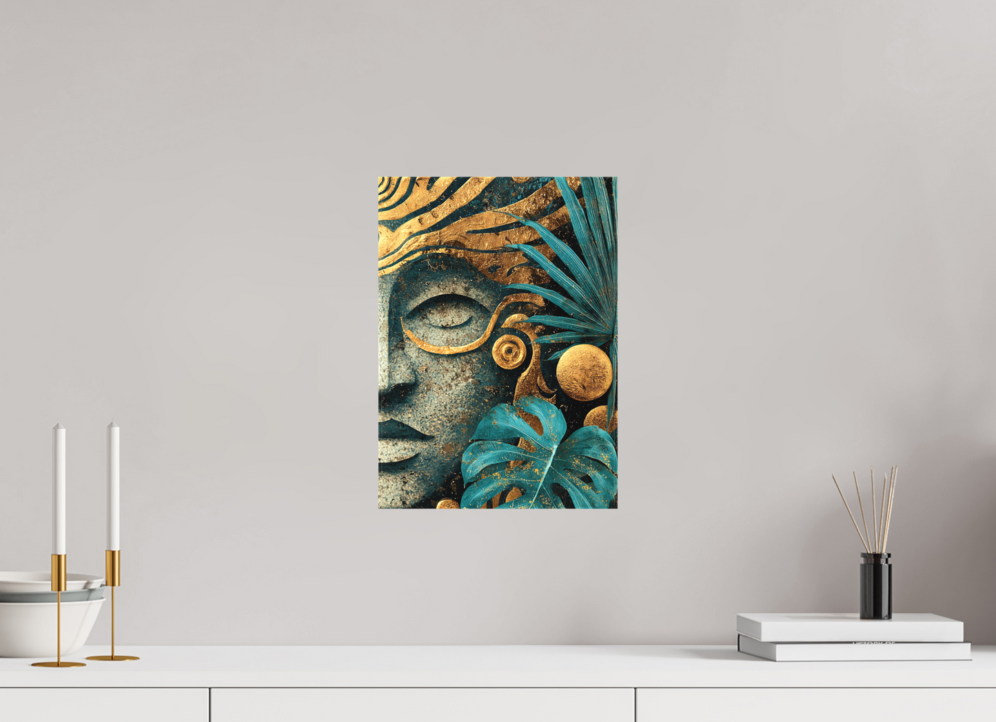 10 x 14″, Textile on Canvas Ancient Face 2