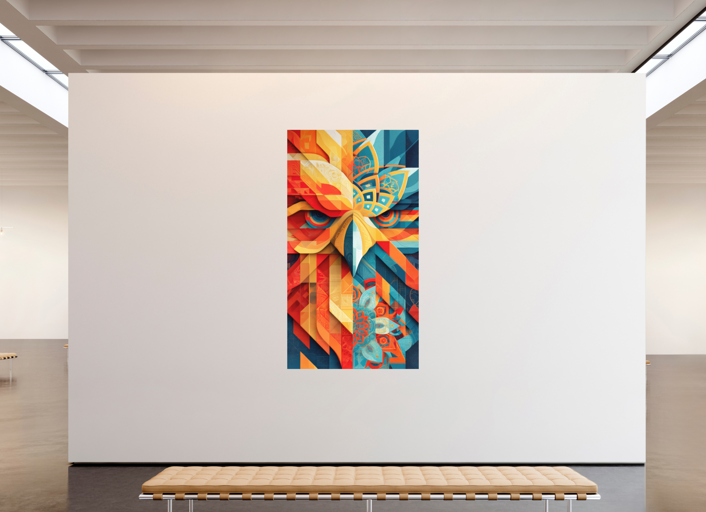 47 x 85.5″, Photo Print on Aluminum Backing Abstract Warm & Cold Eagle