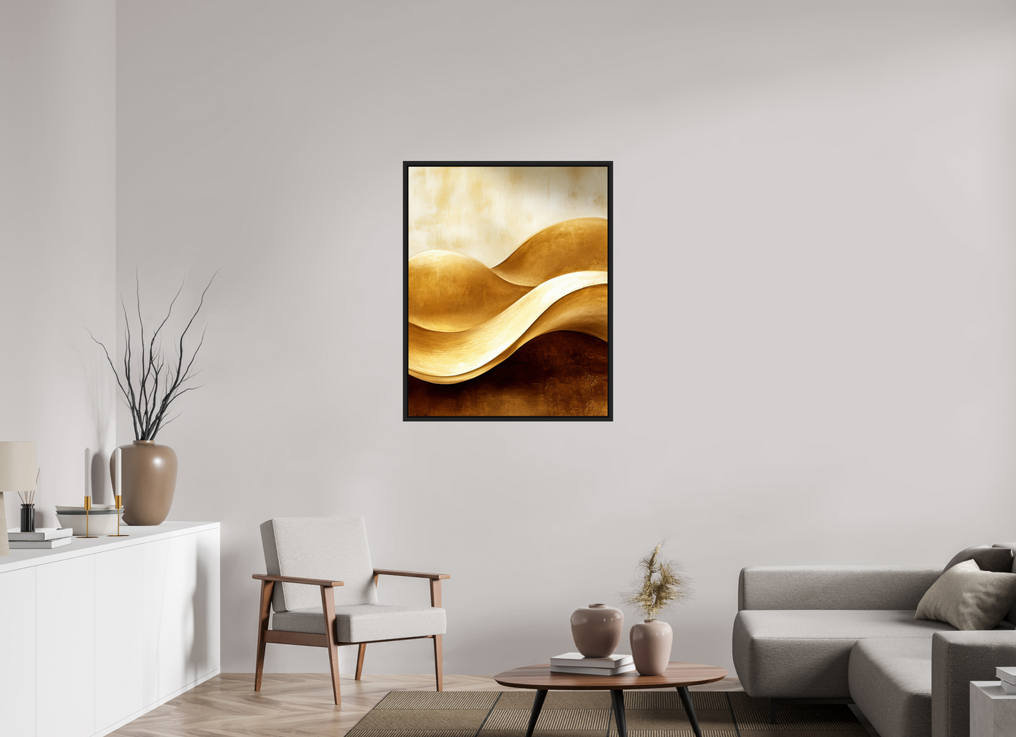 32 x 40.1″, Fine Art Print on Aluminum Dibond with Boarder Gold Dunes