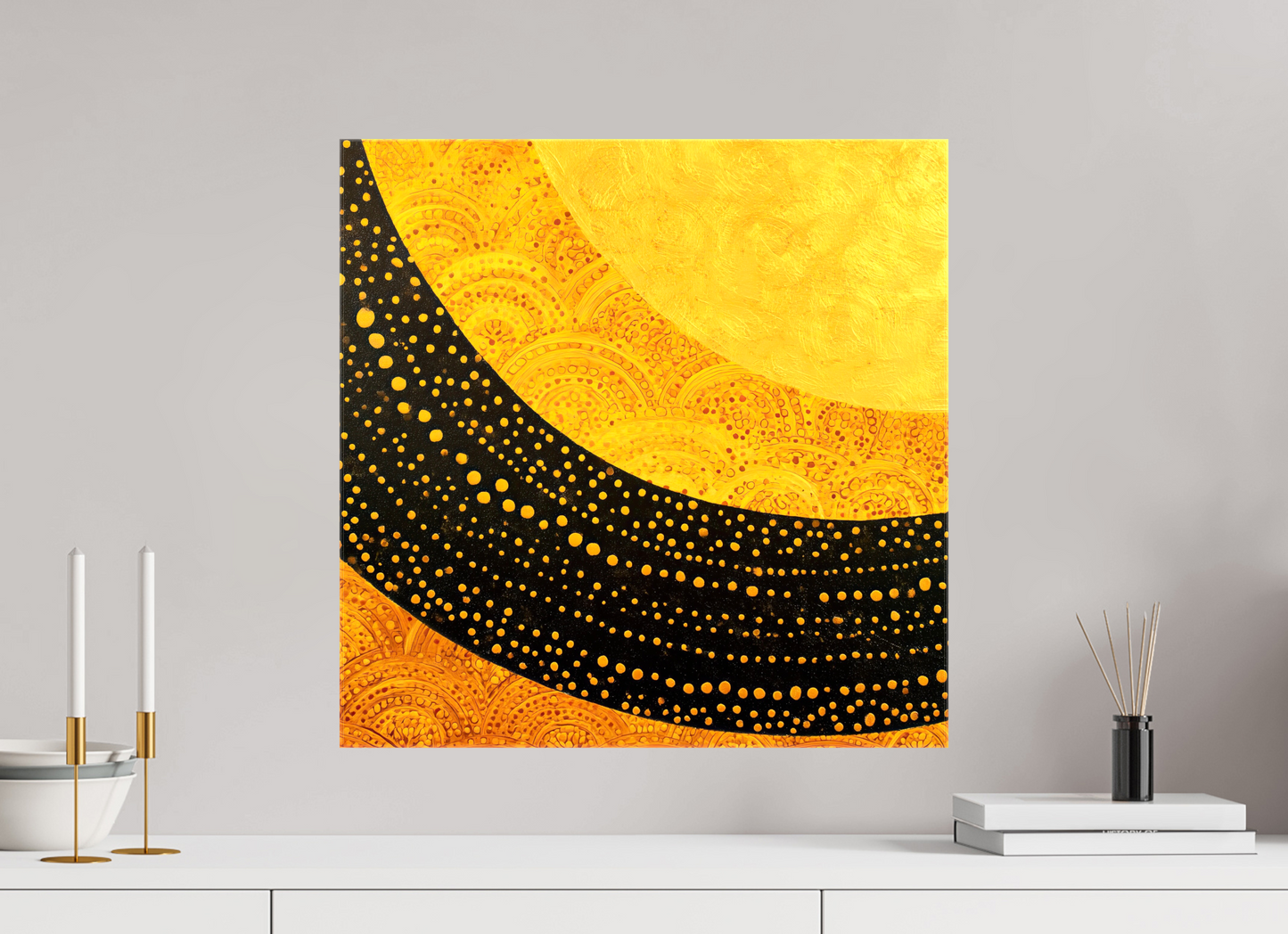 20 x 20″, Glossy Canvas Art Deco Sun