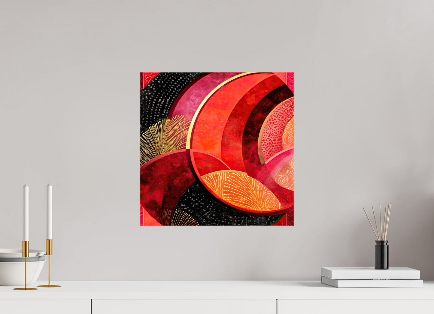 15 x 15″, Glossy Canvas Art Deco Circle