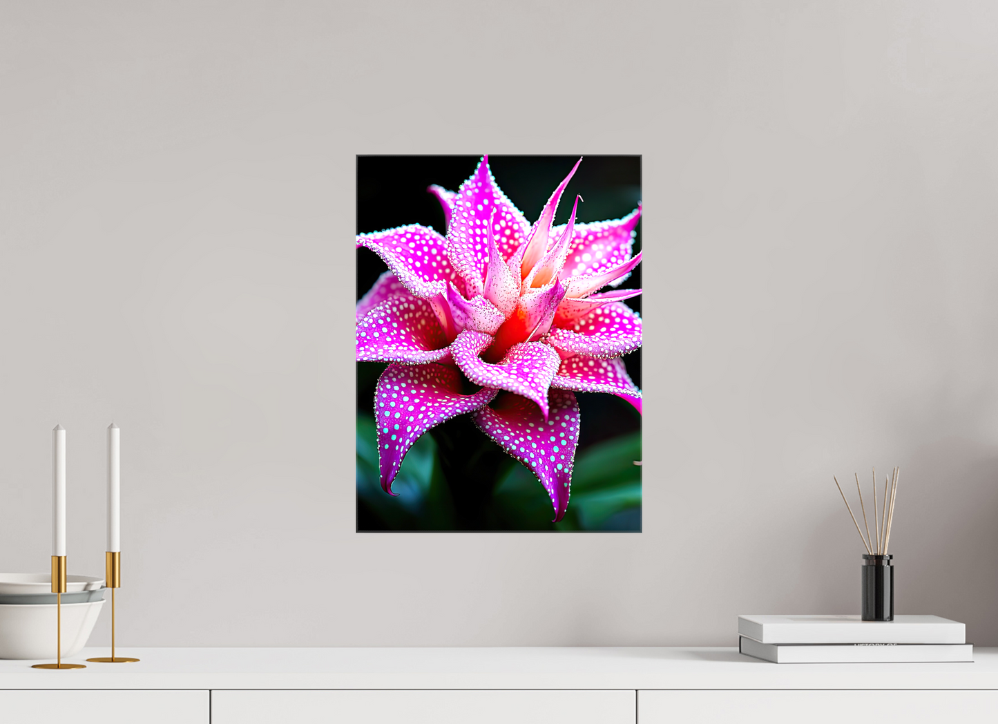 12 x 16″, Glossy Canvas Pink Mushroom Flower
