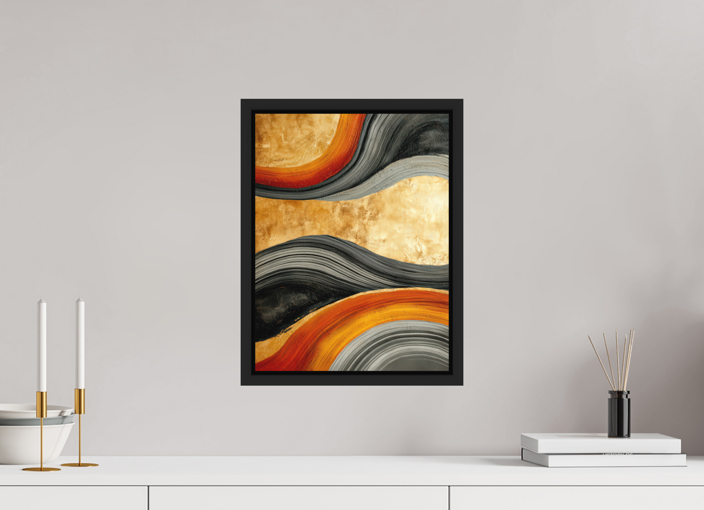 12 x 16″, Photo Print on Aluminum Backing with boarder Abstract Gold Geode 3