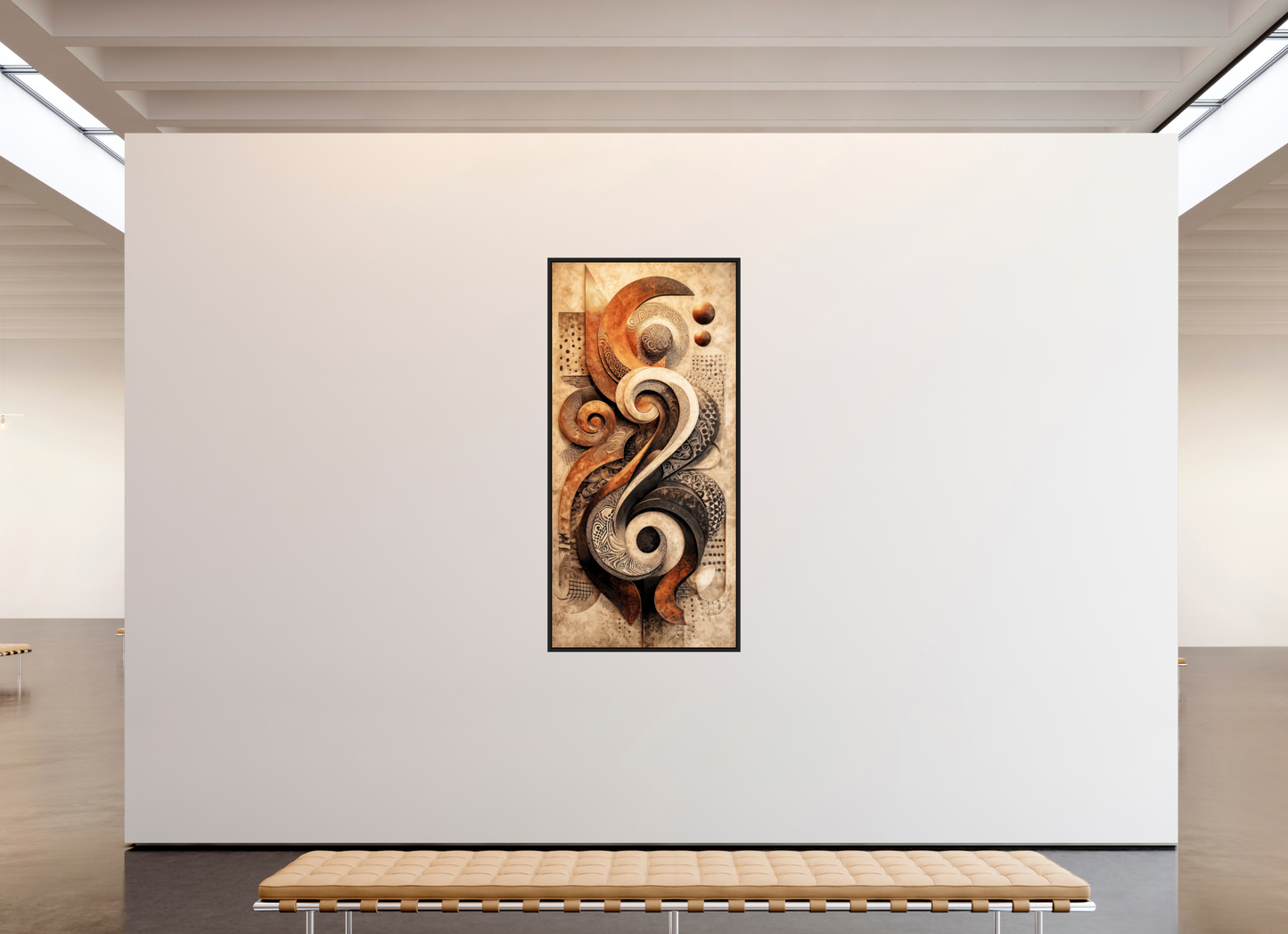 36 x 75.3″, Fine Art Print on Aluminum Dibond with Boarder Abstract Shapes 2
