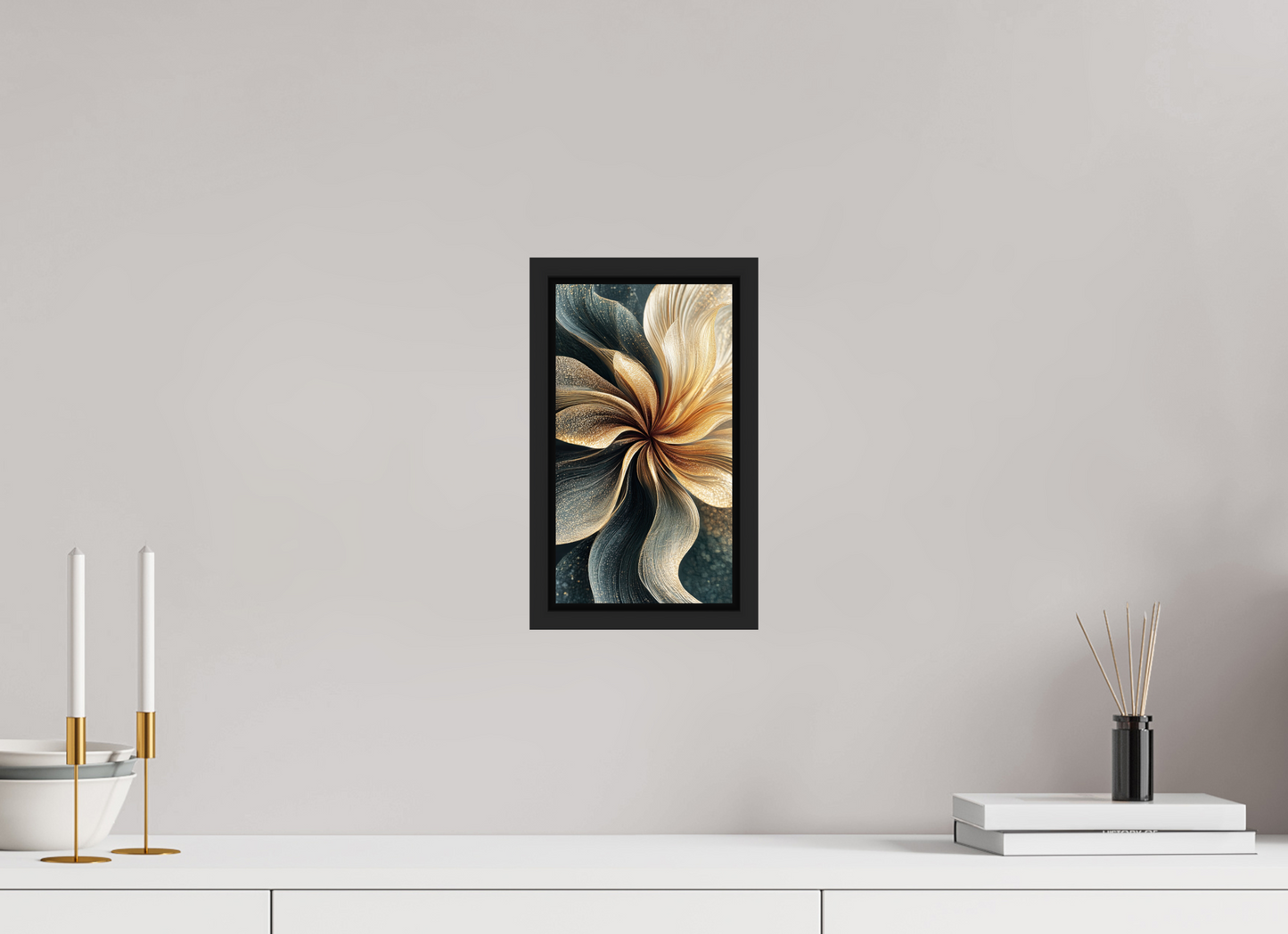 6 x 10.8″, Fine Art Print on Aluminum Dibond with Boarder Abstract Flower Swirl