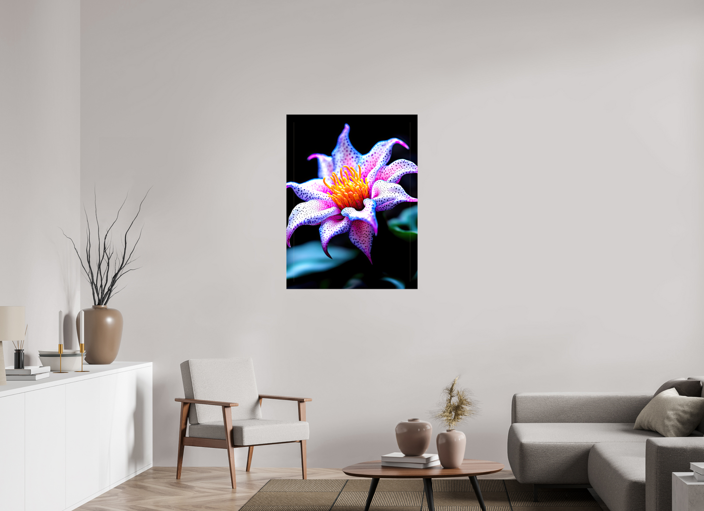 30 x 40″, Glossy Canvas Cotton Candy Flower