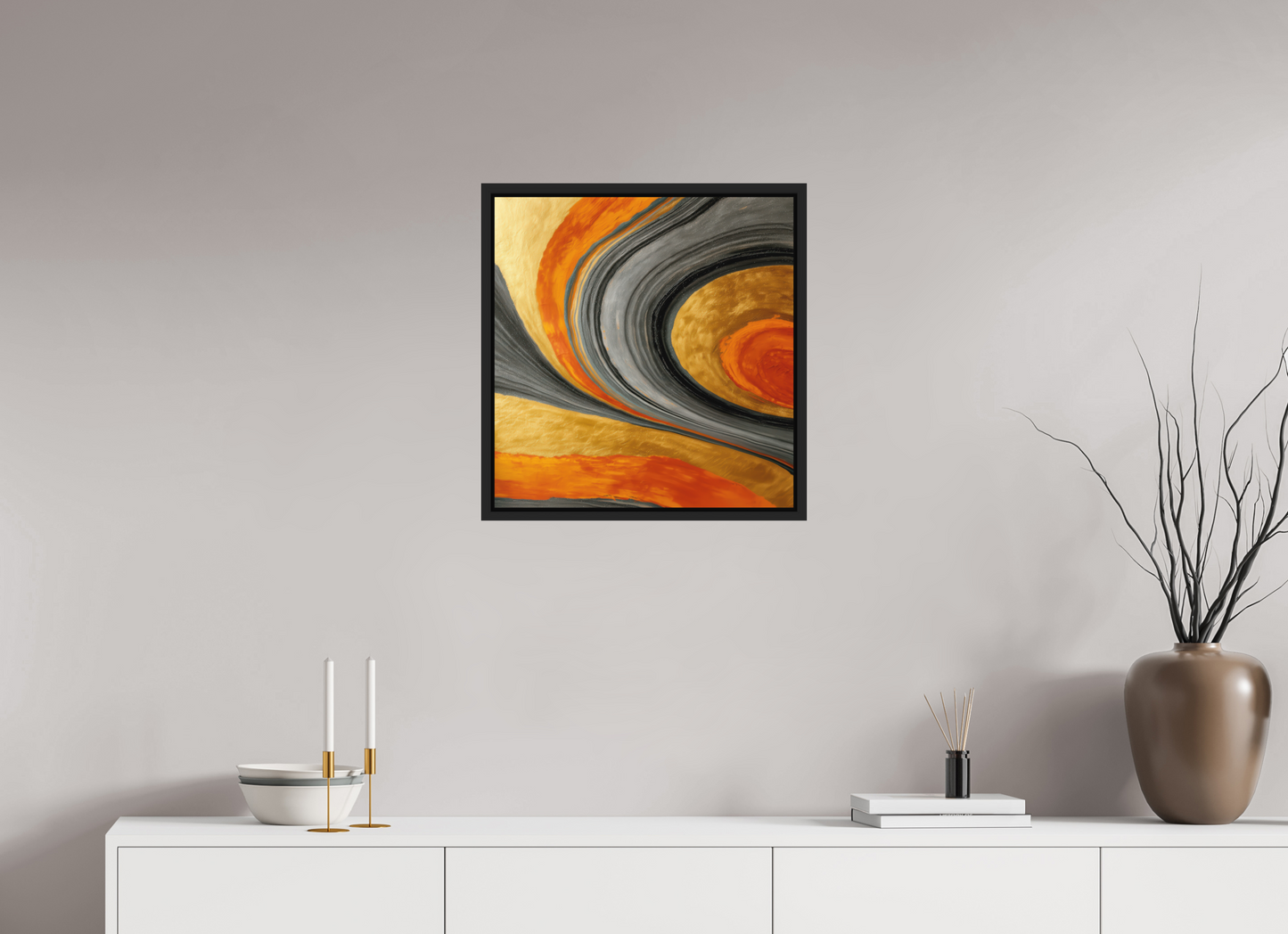 20 x 20.8″, Photo Print on Aluminum Backing with boarder Abstract Gold Geode 2